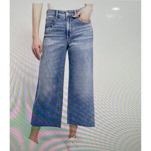 Oat New York Jeans Womens 10/30 High Rise Wide Leg Raw Hem Retro Boho 90s Y2K